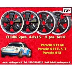 4 pcs. wheels Porsche Fuchs 4.5x15 ET42 6x15 ET36 5x130 fully polished 356 C SC 911 -1969 912