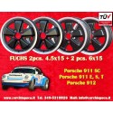 4 pcs. wheels Porsche Fuchs 4.5x15 ET42 6x15 ET36 5x130 fully polished 356 C SC 911 -1969 912