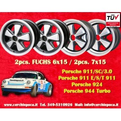4 pcs. jantes Porsche  Fuchs 6x15 ET36 7x15 ET23.3 5x130 anodized look 911 -1989 914-6 944 -1986 924 turbo-Carrera GT