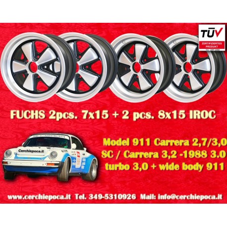 4 pcs. wheels Porsche  Fuchs 7x15 ET23.3 8x15 ET10.6 5x130 anodized look 911 -1989 914-6 944 -1986 924 turbo-Carrera GT