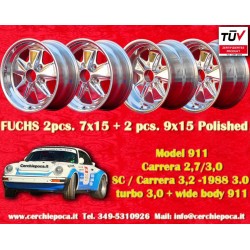 4 pcs. jantes Porsche  Fuchs 7x15 ET23.3 9x15 ET15 5x130 fully polished 911 -1989 914-6 944 -1986 924 turbo-Carrera GT