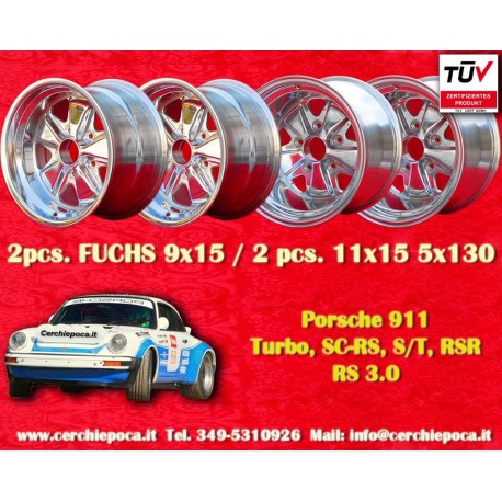4 pcs. wheels Porsche  Fuchs 9x15 ET15 11x15 ET-27 5x130 fully polished 911 SC Carrera -1987