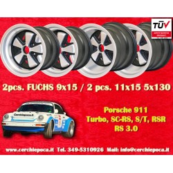 4 pz. cerchi Porsche  Fuchs 9x15 ET15 11x15 ET-27 5x130 anodized look 911 SC Carrera -1987