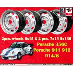 4 pcs. wheels Porsche  Fuchs 6x15 ET36 7x15 ET23.3 5x130 silver 356 C SC 911 -1969 912