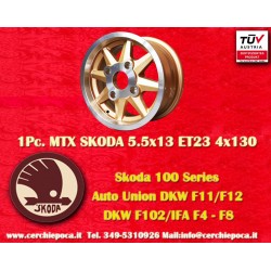 1 pc. wheel Skoda MTX 5.5x13 ET23 4x130 gold/diamond cut MB1000 MB1100 105 110 120 130