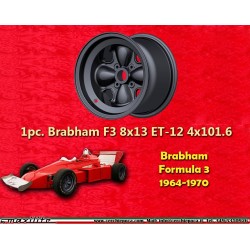 1 pz. cerchio Brabham Formula 3 10x13 ET-42 4x101.6 black Formula 3 1964-1970 rear with conical bolt seat