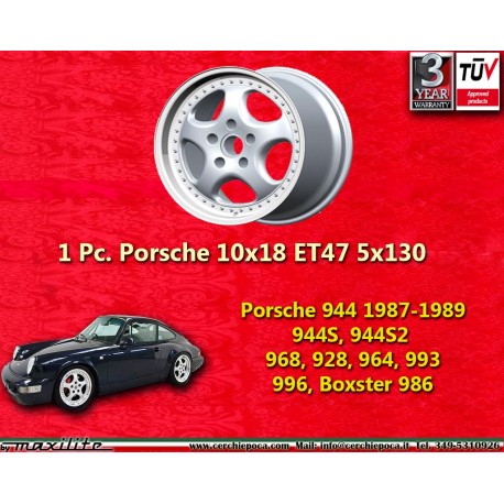 1 pc. wheel Porsche Speedline 10x18 ET47 5x130 silver 993 turbo 4S 996 turbo 997 C4 981 982 987 rear axle