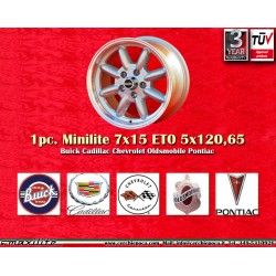 1 pc. wheel CHRYSLER,FORD Minilite 7x15 ET0 5x120.65 silver/diamond cut Camaro,Nova,Chevelle,El Camino,BelAir,Caprice,Im