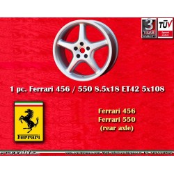 1 pz. cerchio Ferrari 456, 550 8.5x18 ET42 5x108 silver 456, 550
