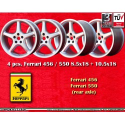 4 pcs. jantes Ferrari456, 550 8.5x18 ET42 10.5x18 ET30 5x108 silver 456, 550