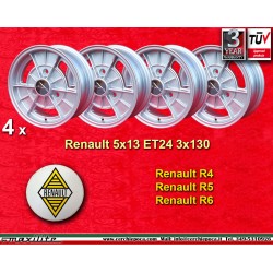 4 Stk Felgen Renault A110 5x13 ET24 3x130 silver R4 R5 R6