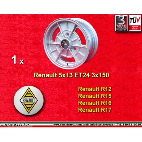 1 Stk Felge Renault A110 5x13 ET24 3x150 silver A110,R12, R15, R16, R17