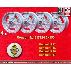 1 Stk Felge Renault A110 5x13 ET24 3x150 silver A110,R12, R15, R16, R17