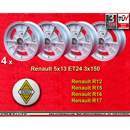 1 pz. cerchio Renault A110 5x13 ET24 3x150 silver A110,R12, R15, R16, R17