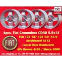 4 pcs. wheels Fiat Cromodora CD30 5.5x13 ET7 4x98 silver 124 Berlina, Coupe, Spider, 125, 127, 128, 131, X1 9