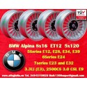 4 pcs. jantes BMW Alpina 8x16 ET24 5x120 silver/black 5 E12, E28, E34, 6 E24, 7 E23, E32, E3, E9