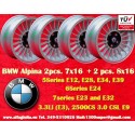 4 uds. llantas BMW Alpina 7x16 ET11 8x16 ET24 5x120 silver/black 5 E12, E28, E34, 6 E24, 7 E23, E32, E3, E9