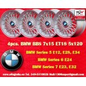 4 uds. llantas BMW BBS 7x15 ET20 5x120 silver M3 E30, 5 E12, E28, E34, 6 E24, 7 E23, E32, E3, E9