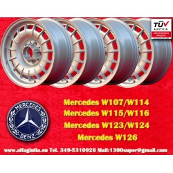 4 pcs. wheels Mercedes Barock 7x15 ET23 5x112 silver 107 108 109 113 114 115 116 123 124 126