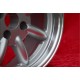 Fiat Minilite 7x15 ET0 4x98 silver/diamond cut 124 Coupe, Spider, 125, 131, 132 cerchio jante wheel llanta Felge