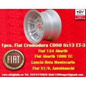 1 pc. jante Fiat Cromodora CD80  8x13 ET-3 4x98 silver 124 Abarth Spider Coupe