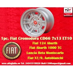 1 pc. wheel Fiat Cromodora CD66 7x13 ET10 4x98 silver 124 Spider, Coupe, X1 9