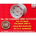1 pz. cerchio Fiat Cromodora CD66 7x13 ET10 4x98 silver 124 Spider, Coupe, X1 9