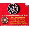 1 Stk Felge Fiat Momo Vega 6x14 ET23 4x98 matt black/diamond cut Alfetta, Alfetta GT   GTV, Alfasud, Giulietta, 33, 75, 