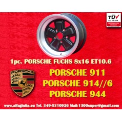 1 pc. wheel Porsche  Fuchs 8x16 ET10.6 5x130 matt black/diamond cut 911 SC, Carrera -1989, turbo -1987