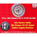 1 pz. cerchio Alfa Romeo Campagnolo 6x14 ET30 4x108 silver Giulia, 105 Berlina, Coupe, Spider, GT GTA GTC