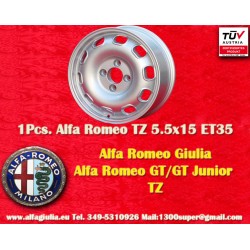 Alfa Romeo TZ 5.5x15 ET35 4x108 silver Giulia TI Super 105 -1971, Giulietta 101, 750 wheel jante llanta cerchio felge
