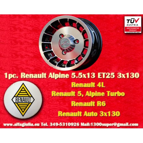 wheel Renault Alpine 5.5x13 ET25 3x130 matt black/diamond cut R4, R5, R6
