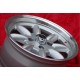 Volkswagen Minilite 7x15 ET5 4x100 silver/diamond cut 1502-2002, 1500-2000tii, 2000C CA CS, 3 E21, E30 cerchi wheels jantes llan