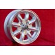 Austin Healey Minilite 5.5x13 ET25 4x101.6 silver/diamond cut Mini Mk1-3 cerchio felge llanta jante wheel