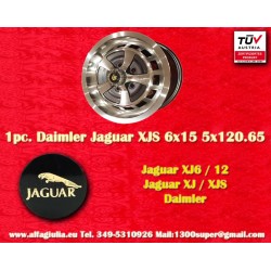 1 pc. wheel Jaguar Daimler  6x15 ET35 5x120.65 anthracite/diamond cut XJ6 12 Series 1-3, XJS