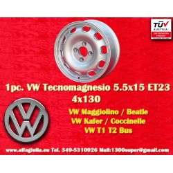 1 pc. wheel Volkswagen TZ 5.5x15 ET23 4x130 silver Beetle 67-, Karmann Ghia 67-, Type 3, 411, 412