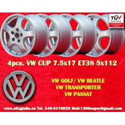 Volkswagen Cup 7.5x17 ET38 5x112 silver T4, Golf, Passat, Beetle, Variant cerchi wheels felgen jantes llantas