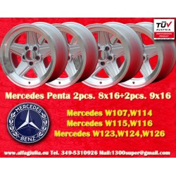 Mercedes Penta 8x16 ET11 9x16 ET12 5x112 silver/diamond cut 107 108 109 116 123 126 cerchi wheels llantas felgen jantes 
