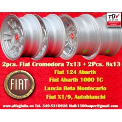 4 Stk Felgen Fiat Cromodora CD66 7x13 ET10 8x13 ET-3 4x98 silver 124 Spider, Coupe, X1 9