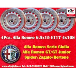4 pcs. jantes Alfa Romeo Giulia 6.5x15 ET29 4x108