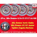 4 pcs. wheels Alfa Romeo Campagnolo 6.5x15 ET17 4x108 silver 105 Coupe, Spider, GT GTA GTC, Montreal
