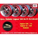 4 pcs. wheels Jaguar Daimler  6x15 ET35 5x120.65 anthracite/diamond cut XJ6 12 Series 1-3, XJS