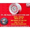 1 ud. llanta Alfa Romeo Ronal 7x15 ET25 4x98 silver Alfetta, Alfetta GT   GTV, 33, 75 1.6i, 1.8i, 2.0TDI, 90, 155, Fiat: