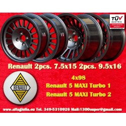Renault 5 Maxi Turbo 2pcs 7.5x15 + 2 pcs. 9.5x16 4x98 cerchi jantes wheels llantas felgen
