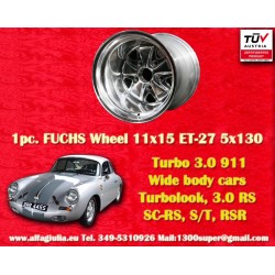 Porsche  Fuchs 11x15 ET-27 5x130 fully polished 911 turbo body back axle, turbo 3,3 brakes clear cerchio llanta felge wheel jant
