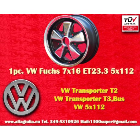 Volkswagen Fuchs 7x16 ET23.3 5x112 RSR style T2b, T3 cerchio wheel llanta jante felge