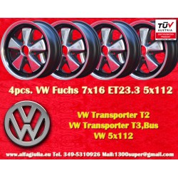Volkswagen Fuchs 7x16 ET23.3 5x112 RSR style T2b, T3 cerchi wheels jantes llantas felgen