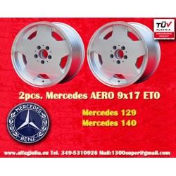 Mercedes Aero 9x17 ET0 5x112 silver/diamond cut 107 108 109 116 123 126 only back axle wheel jante llanta felge cerchio