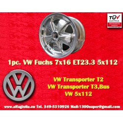 1 pc. wheel Volkswagen Fuchs 7x16 ET23.3 5x112 fully polished T2b, T3