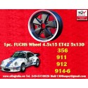 1 pc. wheel Porsche  Fuchs 4.5x15 ET42 5x130 matt black/diamond cut 356 C SC, 911 -1969, 912